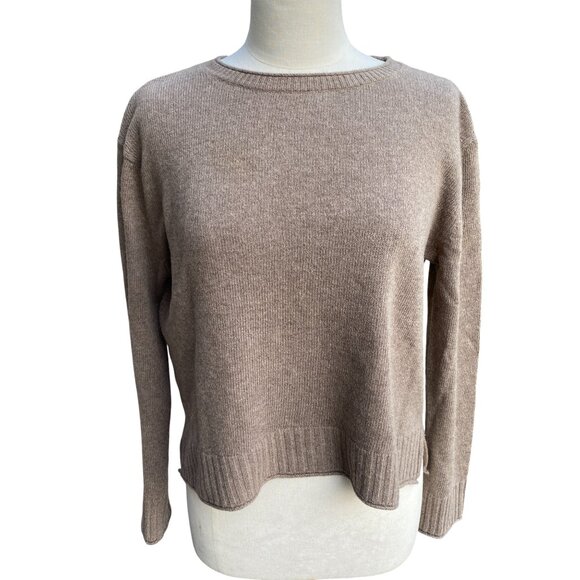 Jenni Kayne Wool Cashmere Everyday Sweater Taupe Capsule Quiet Luxury Capsule-S - Picture 1 of 13